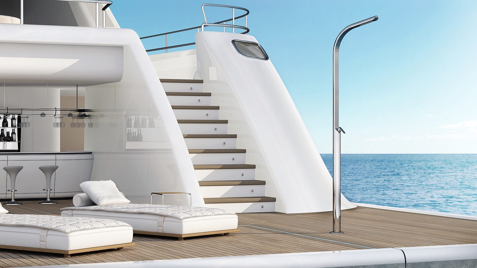 Picture Outdoor shower, pool, garden - Dream Yacht Inoxstyle