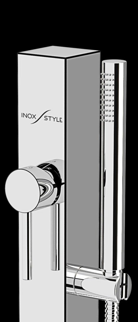 Shower Column for Outdoor Pools: Telefono Cube | Inoxstyle